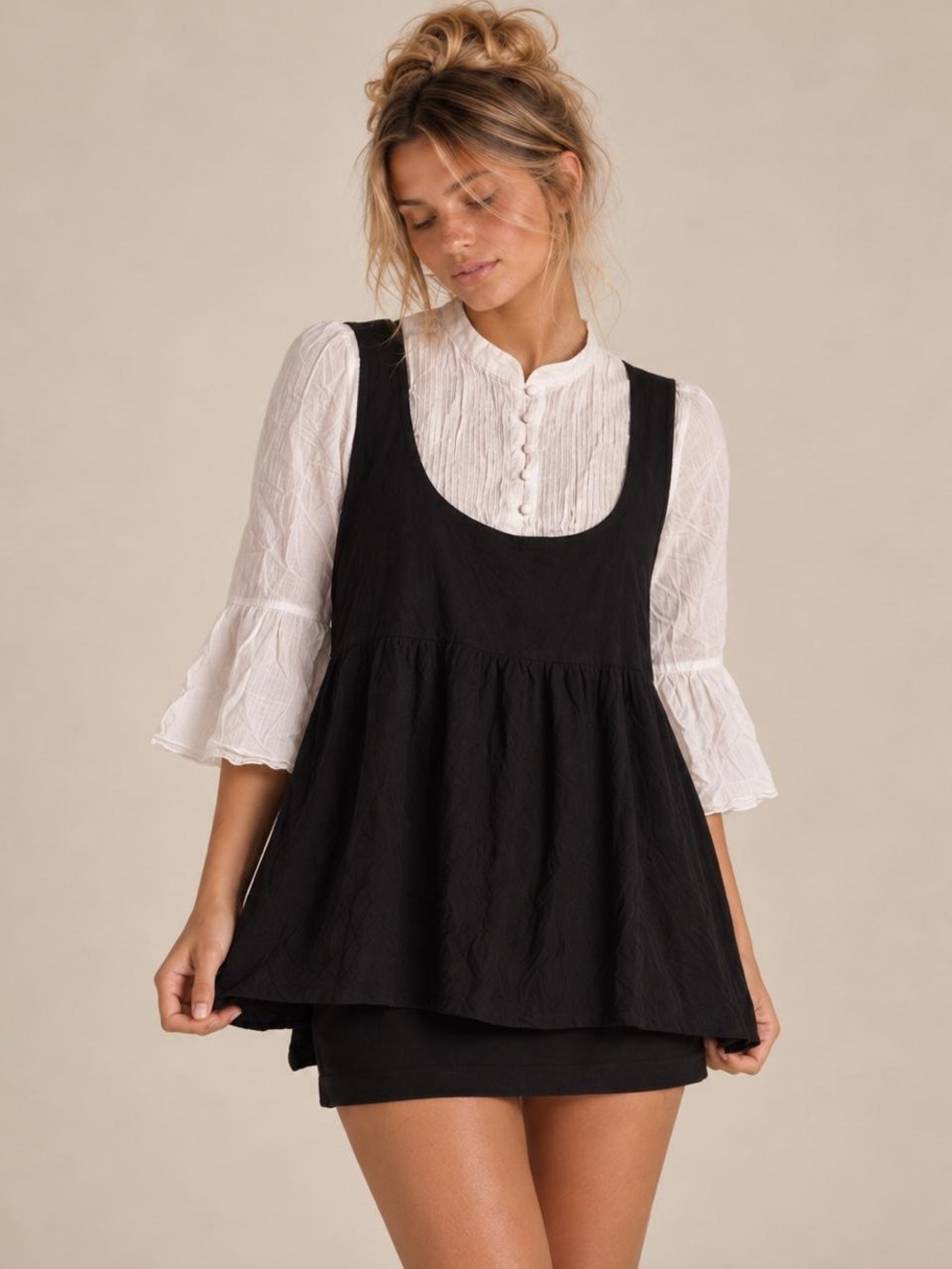 Vintage Y2K office Siren layered blouse
